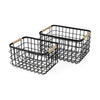 Black Metal Baskets Set Of Two - Montana Home & Kitchen Co.