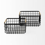 Black Metal Baskets Set Of Two - Montana Home & Kitchen Co.