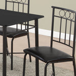 Black Metal Foam Polyurethane Leather Look Polyes 5Pcs Dining Set - Montana Home & Kitchen Co.