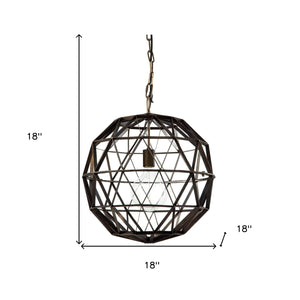 Black Metal Geometric Globe Hanging Light - Montana Home & Kitchen Co.