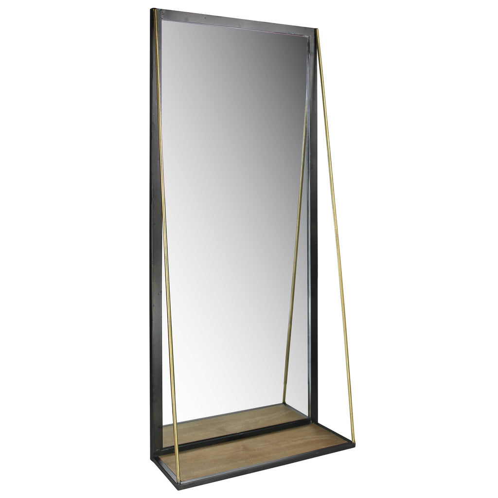 Black Metal Mirror with Shelf - Montana Home & Kitchen Co.