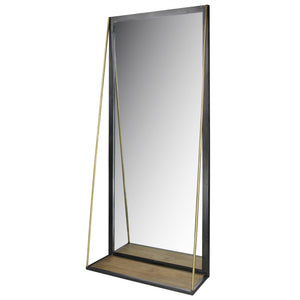 Black Metal Mirror with Shelf - Montana Home & Kitchen Co.