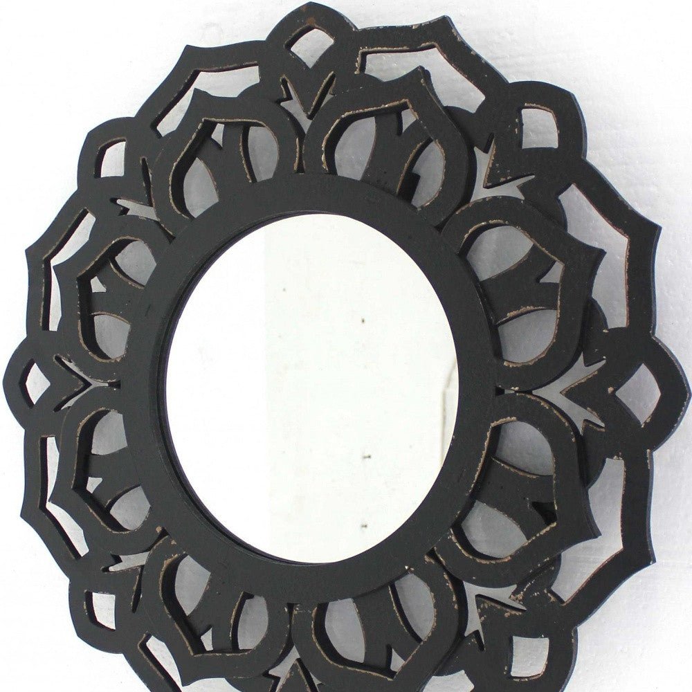 Black Round Accent Mirror - Montana Home & Kitchen Co.