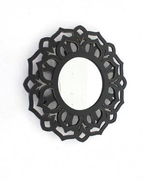 Black Round Accent Mirror - Montana Home & Kitchen Co.