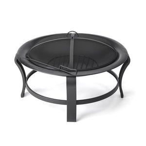 Black Steel Round Wood Burning Fire Pit - Montana Home & Kitchen Co.