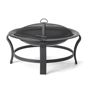 Black Steel Round Wood Burning Fire Pit - Montana Home & Kitchen Co.