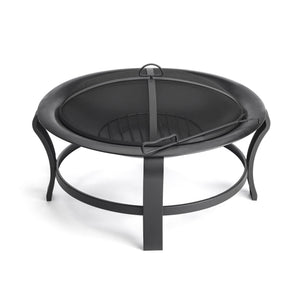 Black Steel Round Wood Burning Fire Pit - Montana Home & Kitchen Co.