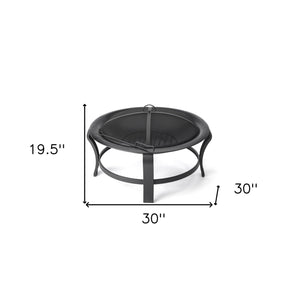 Black Steel Round Wood Burning Fire Pit - Montana Home & Kitchen Co.