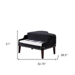 Black Velour Baby Grand Piano Storage Bench - Montana Home & Kitchen Co.