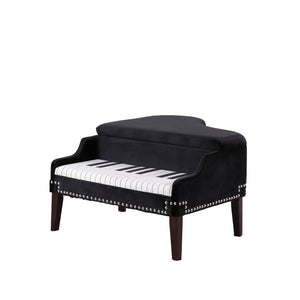 Black Velour Baby Grand Piano Storage Bench - Montana Home & Kitchen Co.