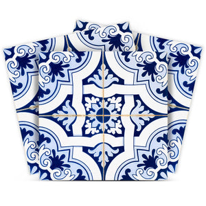 Blue Mia Gia Peel And Stick Removable Tiles 4" X 4" - Montana Home & Kitchen Co.