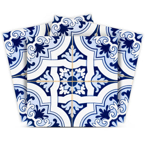 Blue Mia Gia Peel And Stick Removable Tiles 4" X 4" - Montana Home & Kitchen Co.