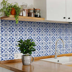 Blue Mia Gia Peel And Stick Removable Tiles 4" X 4" - Montana Home & Kitchen Co.