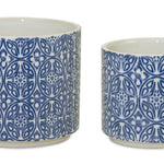 Blue Set of Two Ceramic 3.32468 ounce Round Pot Planter - Montana Home & Kitchen Co.