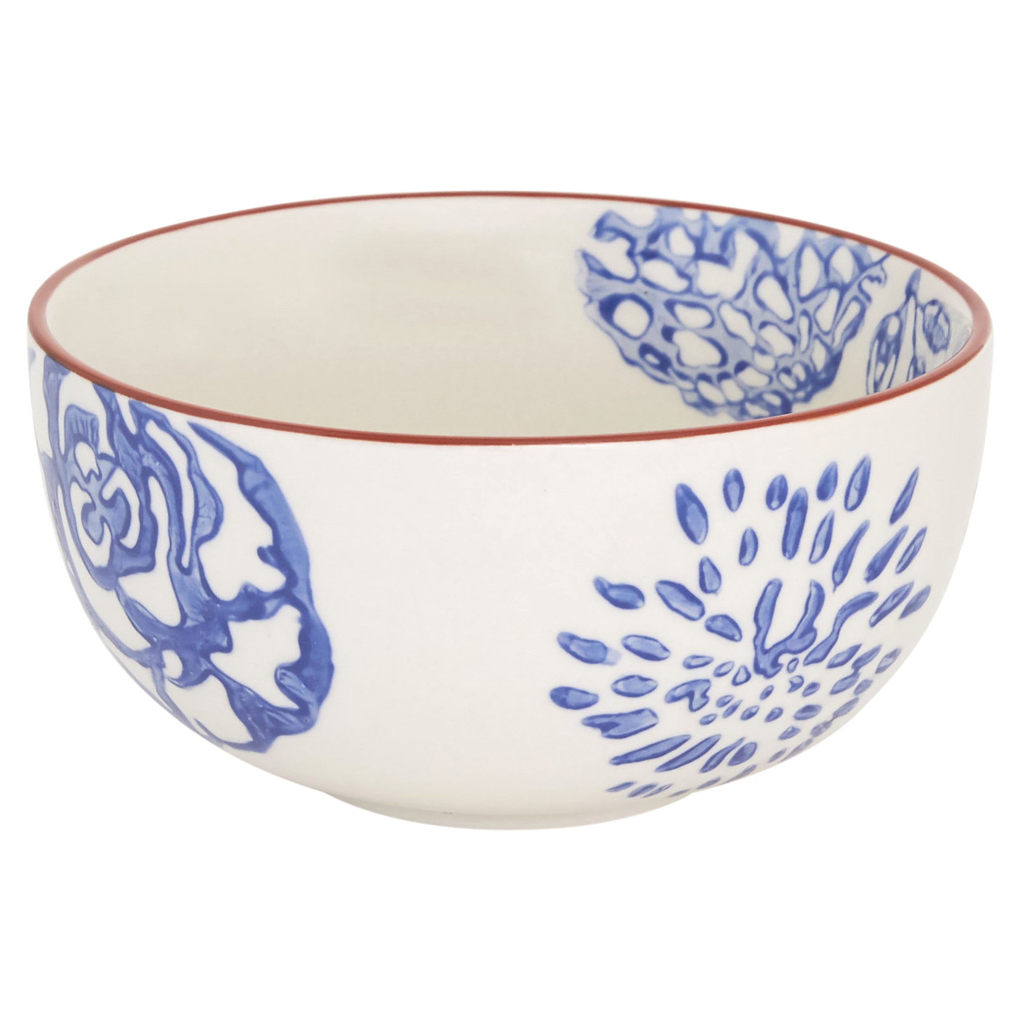 Blue & White Round Floral Dinnerware, 16 - Piece Set - Montana Home & Kitchen Co.