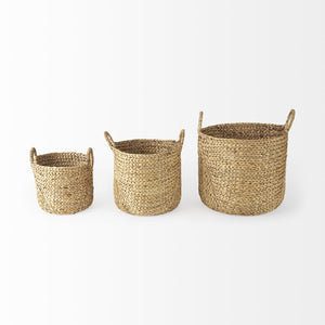 Braided Wicker Storage Baskets Set Of Three - Montana Home & Kitchen Co.