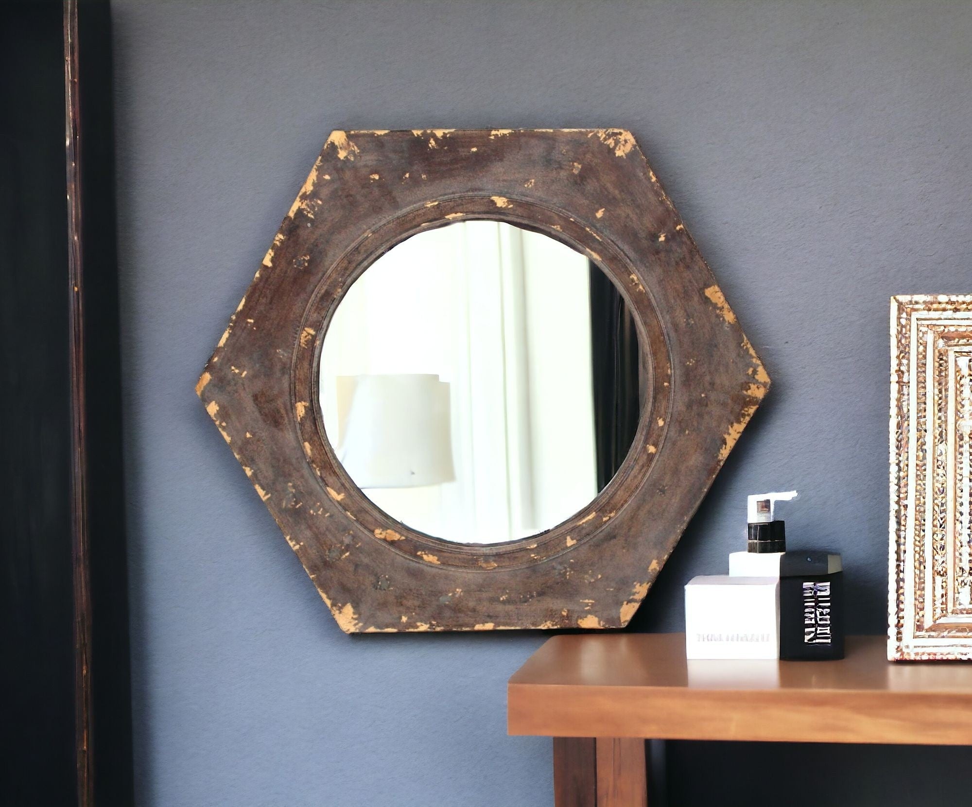 Bronze Hexagon Accent Mirror - Montana Home & Kitchen Co.