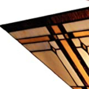 Brown and Amber Tiffany Style Mission Semi Flush Dimmable Ceiling Light - Montana Home & Kitchen Co.