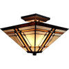 Brown and Amber Tiffany Style Mission Semi Flush Dimmable Ceiling Light - Montana Home & Kitchen Co.