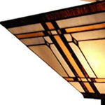 Brown and Amber Tiffany Style Mission Semi Flush Dimmable Ceiling Light - Montana Home & Kitchen Co.