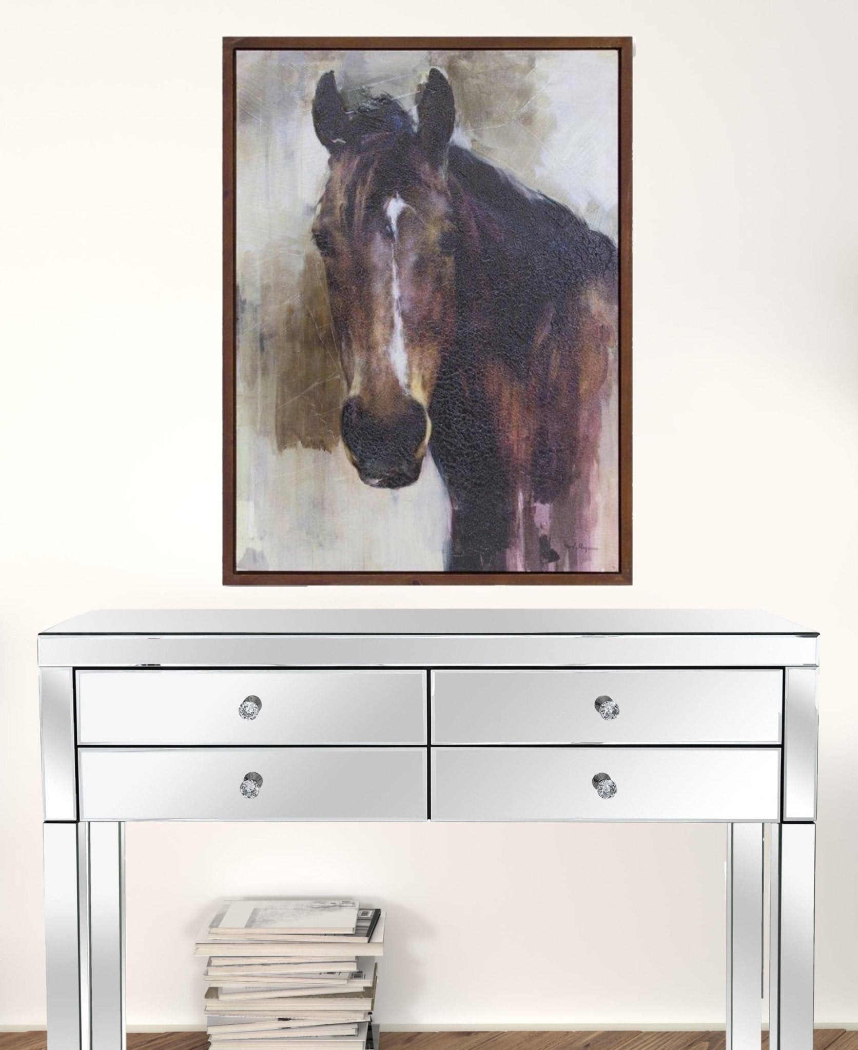 Brown Fabric Horse Wall Decor - Montana Home & Kitchen Co.