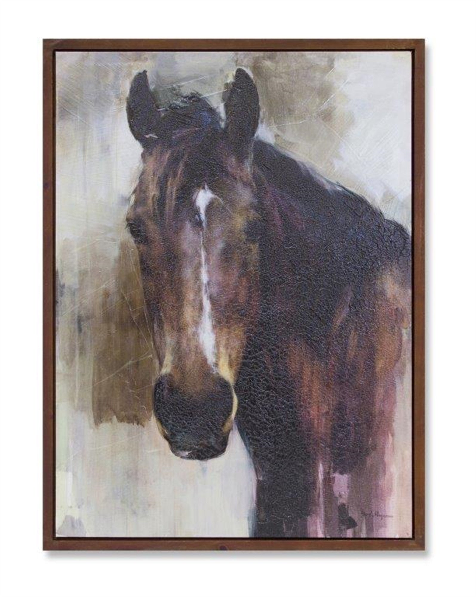 Brown Fabric Horse Wall Decor - Montana Home & Kitchen Co.