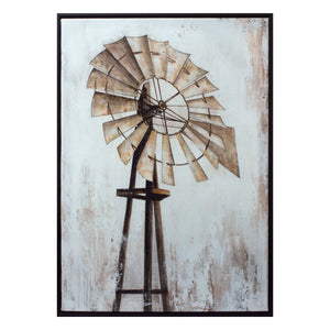 Brown Fabric Windmill Wall Decor - Montana Home & Kitchen Co.