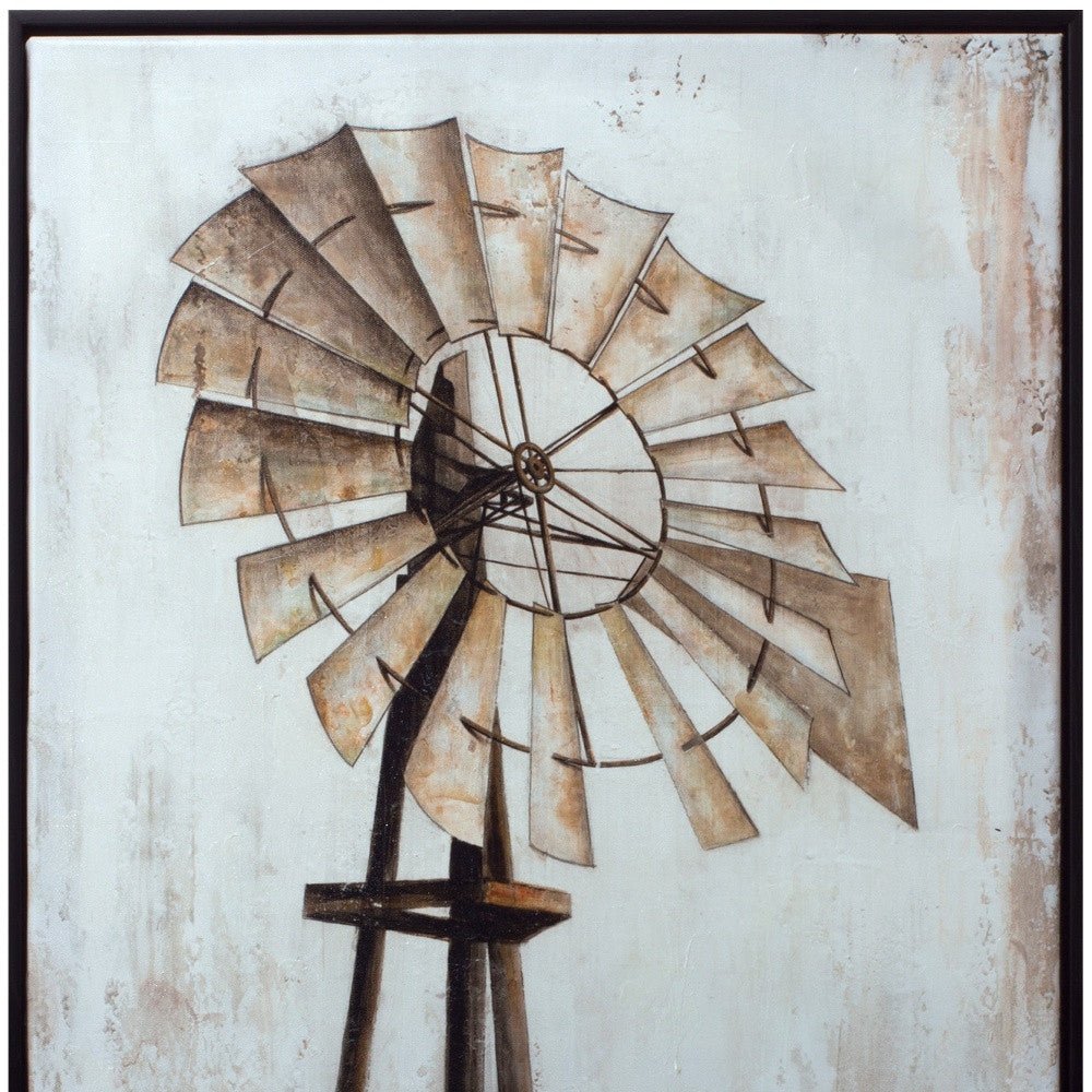 Brown Fabric Windmill Wall Decor - Montana Home & Kitchen Co.