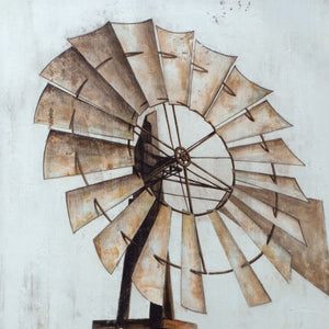 Brown Fabric Windmill Wall Decor - Montana Home & Kitchen Co.