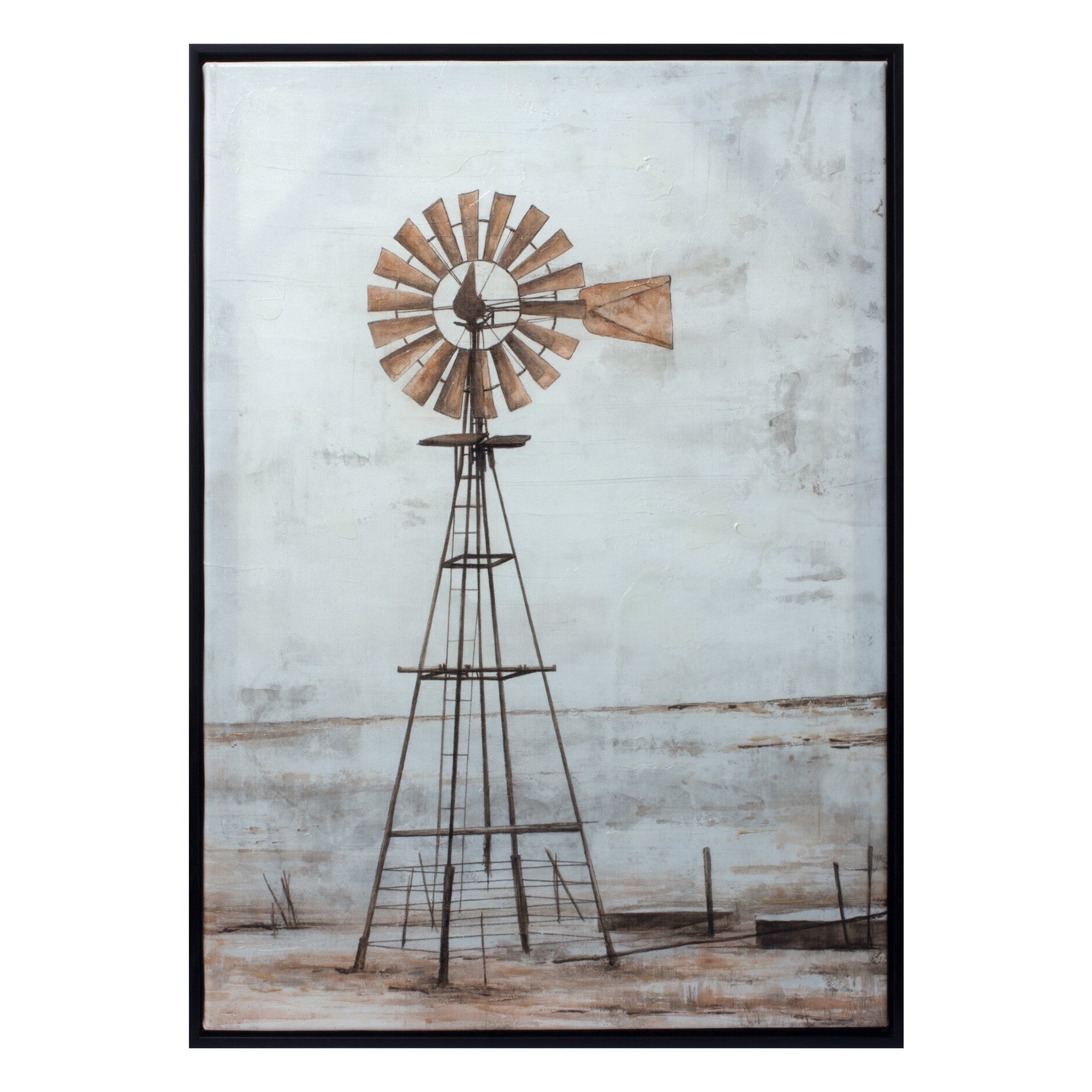 Brown Fabric Windmill Wall Decor - Montana Home & Kitchen Co.