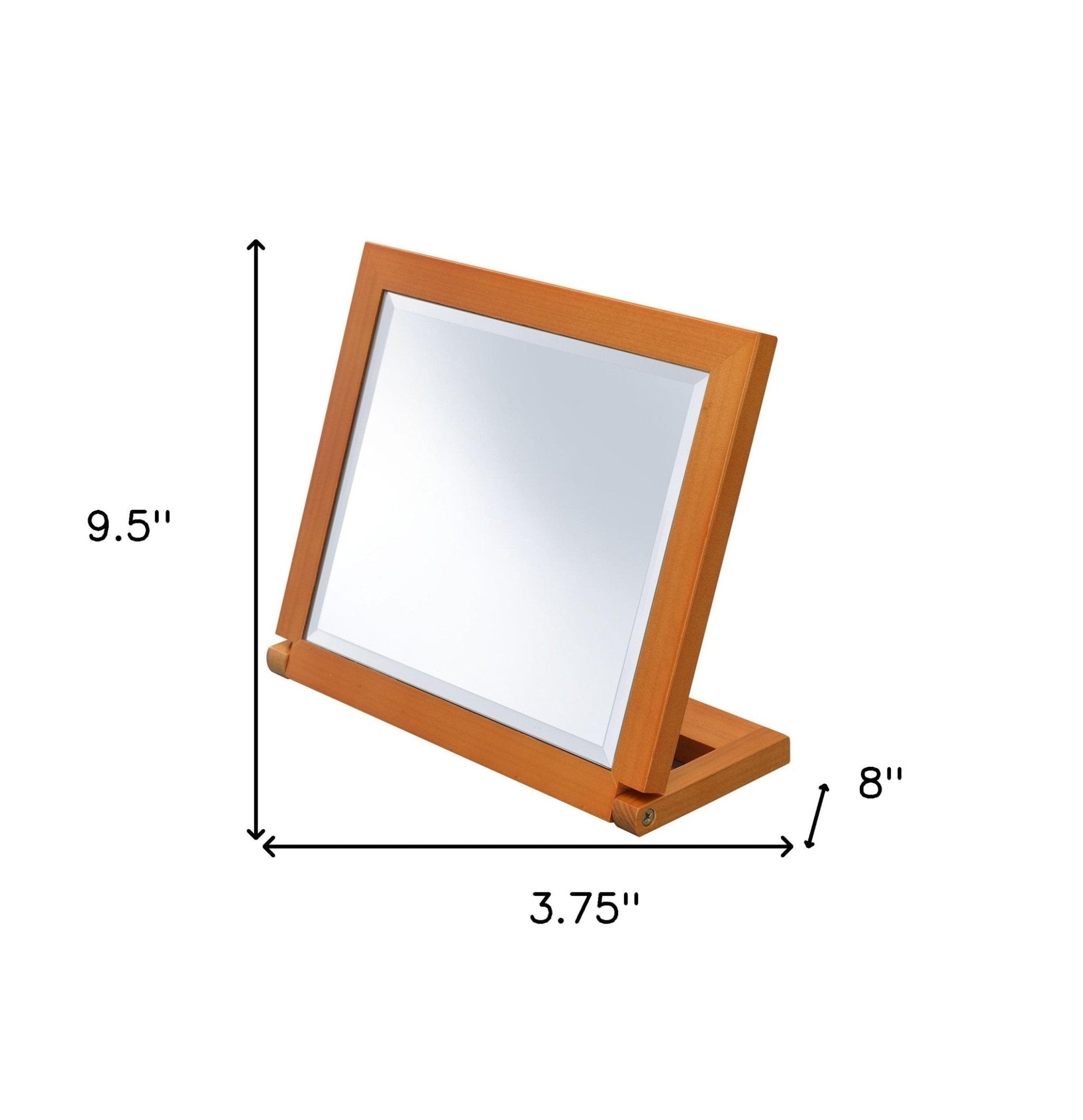 Brown Rectangle Makeup Shaving Tabletop Mirror - Montana Home & Kitchen Co.