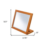 Brown Rectangle Makeup Shaving Tabletop Mirror - Montana Home & Kitchen Co.