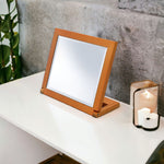 Brown Rectangle Makeup Shaving Tabletop Mirror - Montana Home & Kitchen Co.