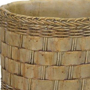 Brown Set of Two Cement 7.20346 ounce Round Pot Planter - Montana Home & Kitchen Co.