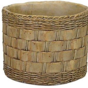 Brown Set of Two Cement 7.20346 ounce Round Pot Planter - Montana Home & Kitchen Co.