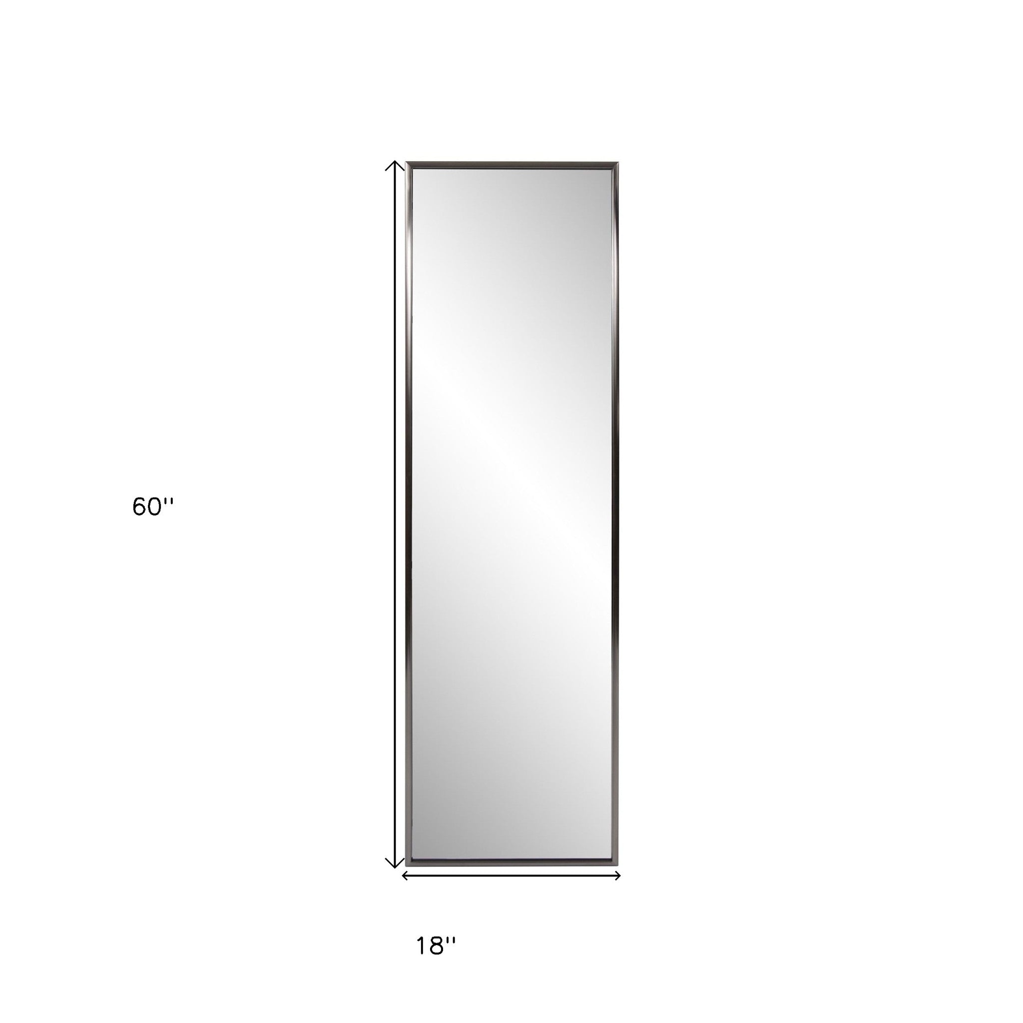 Brushed Titanium Rectangular Full Length Wall Mirror - Montana Home & Kitchen Co.