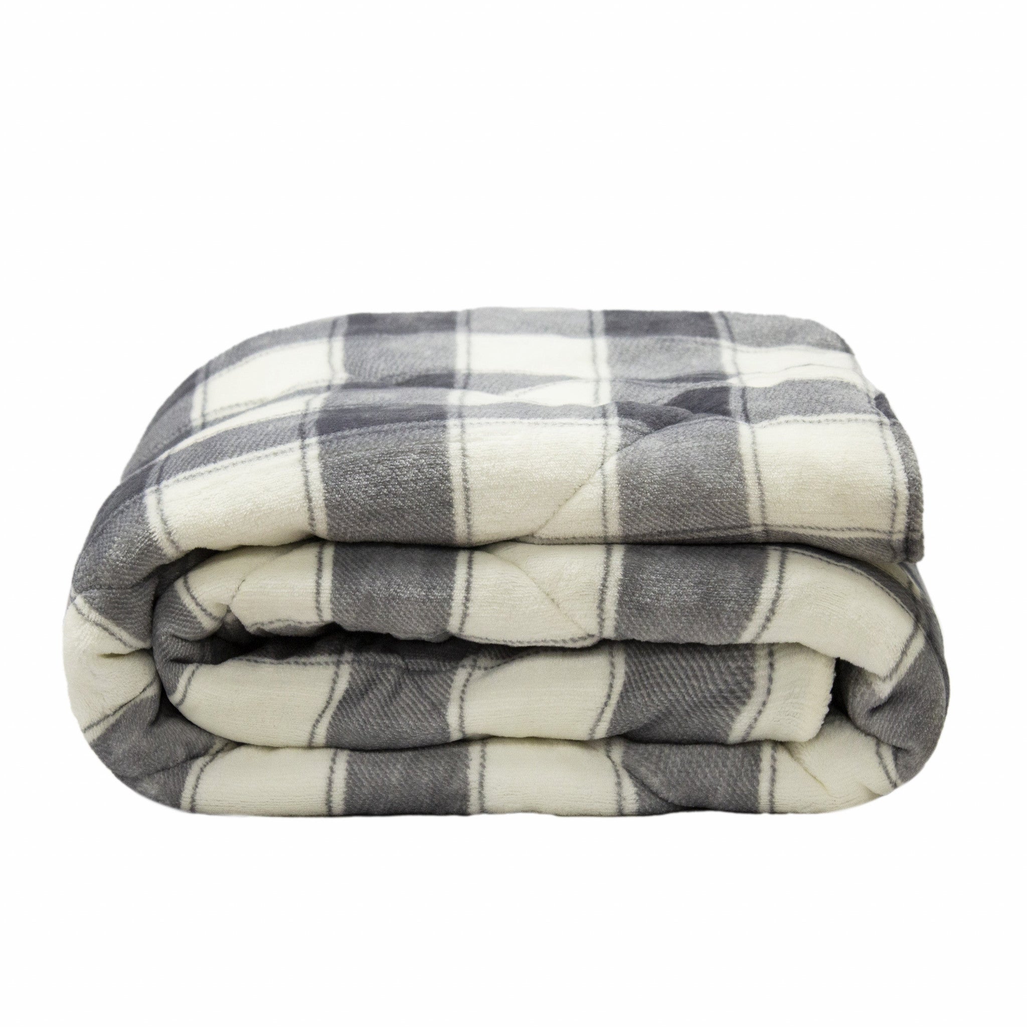 Buffalo Grey Printed Velvet and Velvet Throw Blanket - Montana Home & Kitchen Co.