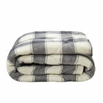 Buffalo Grey Printed Velvet and Velvet Throw Blanket - Montana Home & Kitchen Co.