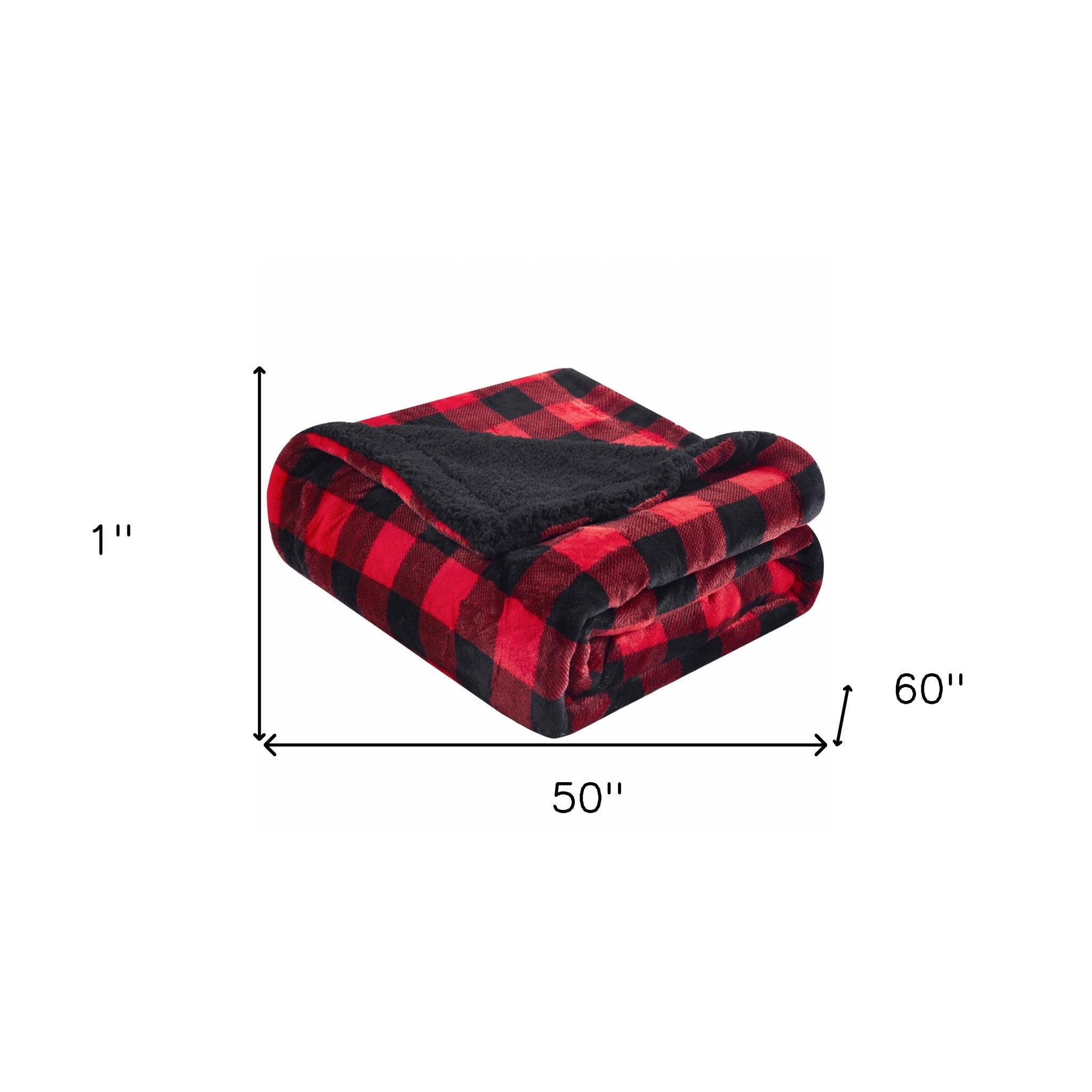 Buffalo Red Black Reversible Velvet and Sherpa Throw Blanket - Montana Home & Kitchen Co.