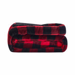 Buffalo Red Black Reversible Velvet and Sherpa Throw Blanket - Montana Home & Kitchen Co.