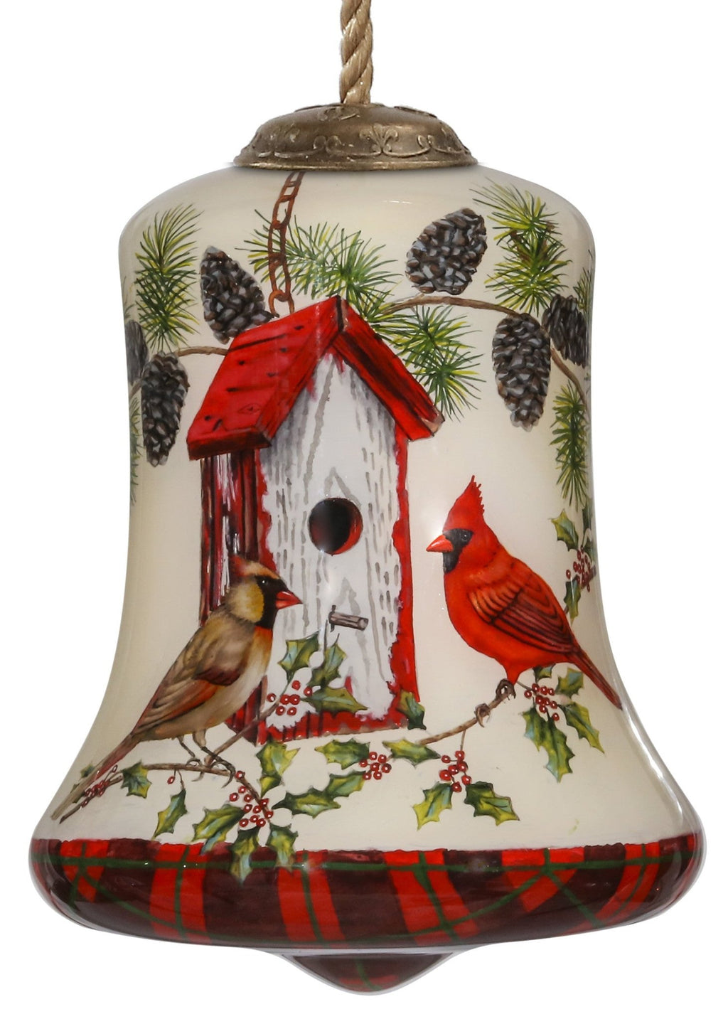 Cardinal Home Sweet Home Hand Painted Mouth Blown Glass Ornament - Montana Home & Kitchen Co.