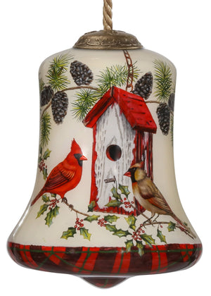 Cardinal Home Sweet Home Hand Painted Mouth Blown Glass Ornament - Montana Home & Kitchen Co.