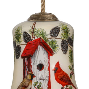 Cardinal Home Sweet Home Hand Painted Mouth Blown Glass Ornament - Montana Home & Kitchen Co.