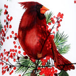 Cardinal Perched on Winter Berries Hand Painted Mouth Blown Glass Ornament - Montana Home & Kitchen Co.