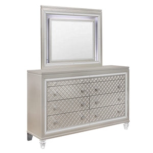 Champagne Toned Mirror Frame With A Lovely Mirrored Accents - Montana Home & Kitchen Co.