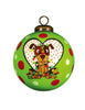 Charming Dog in a Heart Hand Painted Mouth Blown Glass Ornament - Montana Home & Kitchen Co.