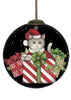 Christmas Cat with Presents Hand Painted Mouth Blown Glass Ornament - Montana Home & Kitchen Co.