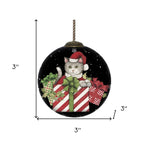 Christmas Cat with Presents Hand Painted Mouth Blown Glass Ornament - Montana Home & Kitchen Co.