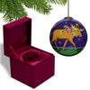 Christmas Moose Walking Hand Painted Mouth Blown Glass Ornament - Montana Home & Kitchen Co.