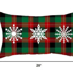 Christmas Snowflake Trio Plaid Lumbar Pillow Cover - Montana Home & Kitchen Co.